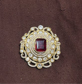 ACCESSORIES EAR Brouche 003 RED - BRE003 MOZONITE BIG SIZE