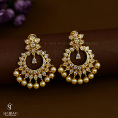 Earring Earringa 177 GOLDEN STONE WHITE