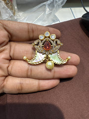 PENDANT SET / LOCKETS Tigernail 002 GOLDEN STONE RUBY