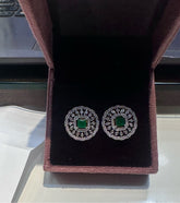 Earring Eartops 227 DIAMOND EMERALD