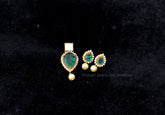 PENDANT SET / LOCKETS PENDANT 285 MOZONITE EMERALD AND PEARLS