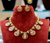 NECKLACE Bottu mala laxmi short KEMPu MULTI COLOR