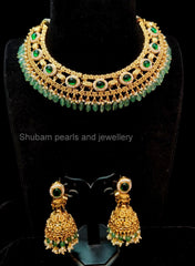 NECKLACE jalebi 12 NAKSHI ANTQIUE EMERALD