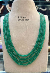 BEADS MALA AND CHAINS beads mala 4 lines hydro green EMERALD 20-21 Inch
