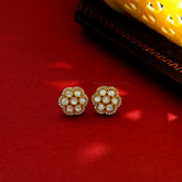 Earring Eartops 249 MOZONITE GOLDEN