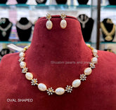NECKLACE necklace 052 DIAMOND pearls oval