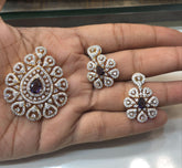 PENDANT SET CHAINS Pendant 113 DIAMOND EMETHYST PURPLE