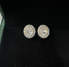 Earring eartops 076 MOZONITE WHITE