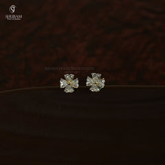 Earring eartops 114 DIAMOND DUAL PLATING DIAMOND LOOK