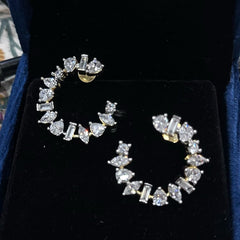 Earring eartops 139 DIAMOND DUAL PLATING DIAMOND LOOK