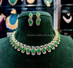 NECKLACE necklace 092 DIAMOND EMERALD