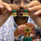 Earring Color Changable jhumka GOLDEN STONE MULTI COLOR