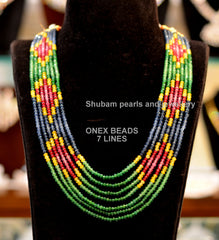 BEADS MALA AND CHAINS Rainbow mala 37 MULTI COLOR 18-20