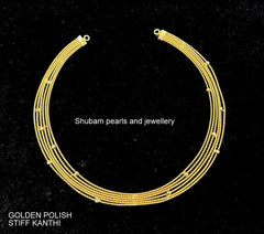 DORI AND CHAINS Golden kanthi hasli GOLDEN STONE medium