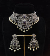 CHOKER Ch033 DIAMOND EMETHYST PURPLE