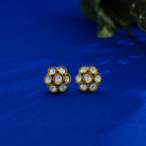 Earring Eartops 254 MOZONITE GOLDEN