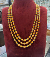 BEADS MALA AND CHAINS yellow 3lines - YE4 YELLOW 18-20