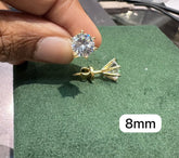 Earring Solitare eartops 8mm DIAMOND GOLDEN