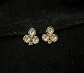Earring Eartops 243 MOZONITE GOLDEN