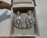 Moissanite Emerald Drop Earrings — 1 Gram Gold Plated Imitation Jewellery