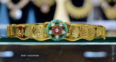 Baby Vaddanam Jadau Moissanite Multi-Colour Mini Waist Belt — 1 Gram Gold Plated Imitation Jewellery