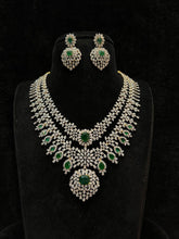 NECKLACE DIAMONK LOOK LAYER SET NE531 DIAMOND EMERALD