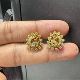 Earring Eartops 205 GOLDEN STONE GOLDEN