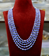 BEADS MALA AND CHAINS blue 5 lines natural mala - BLA3 BLUE 18-20