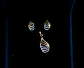 PENDANT SET CHAINS pendant set 233 DIAMOND DUAL PLATING DIAMOND LOOK