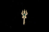 ACCESSORIES BROUCHE 010 GOLDEN STONE EMERALD