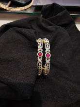 Diamond Ruby Bangle Size 2'4 — 1 Gram Gold Plated Imitation Jewellery