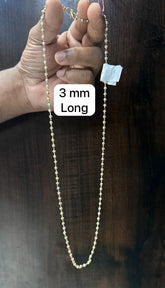 DORI AND CHAINS Long 3mm ball chain ITALIAN 22-24