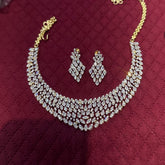 NECKLACE NECKLACE 795 DIAMOND DUAL PLATING DIAMOND LOOK