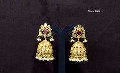 Earring Earrings 027 GOLDEN STONE RUBY