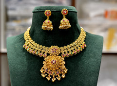 NECKLACE nk421 NAKSHI ANTQIUE MULTI COLOR