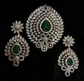 PENDANT SET CHAINS DIAMOND PENDANT SET PE131 DIAMOND EMERALD