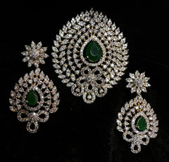 PENDANT SET CHAINS DIAMOND PENDANT SET PE131 DIAMOND EMERALD