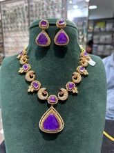 NECKLACE Necklace 028 GOLDEN STONE EMETHYST PURPLE