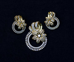 PENDANT SET / LOCKETS pendant set 256 DIAMOND DUAL PLATING DIAMOND LOOK