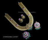 NECKLACE Long Kasul necklace 641 NEW NAKSHI JADAU MIX EMERALD