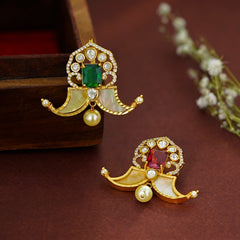 PENDANT SET / LOCKETS TIGERNAIL LOCKET 125 GOLDEN STONE RUBY