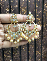 Earring Earrings 196 GOLDEN STONE WHITE