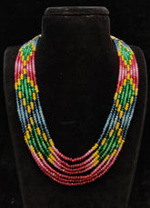 BEADS MALA AND CHAINS RAIBOW MALA 32 MULTI COLOR 18-20