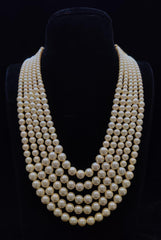 BEADS MALA AND CHAINS CREAM PEARLS mala YELLOW 22-24