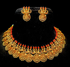 NECKLACE SHort Kasul set 539 NAKSHI ANTQIUE CORAL