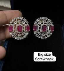 Earring Eartops 144 DIAMOND RUBY