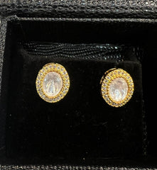 Earring Eartops 100 MOZONITE WHITE