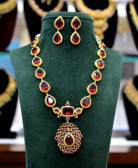 NECKLACE Jyotika Necklace GOLDEN STONE RUBY