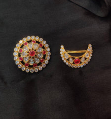 ACCESSORIES EAR Chandsur10 GOLDEN STONE BIG SIZE
