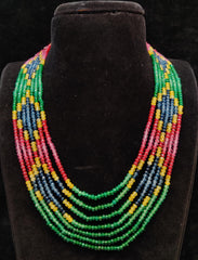 BEADS MALA AND CHAINS RAINBOW BEADS ONEX 031 MULTI COLOR 18-20